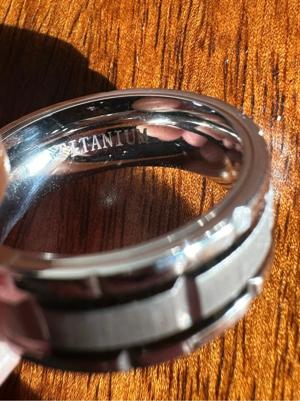 Men's Titanium Textured Cuff Ring